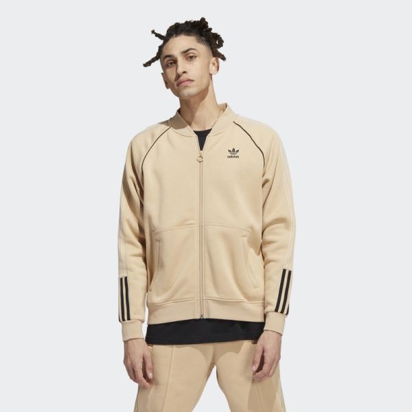 Adidas Beige Fleece SST Track Top