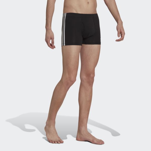 Adidas Black Comfort Flex Cotton 3-Stripes Trunk Briefs (3 pairs)