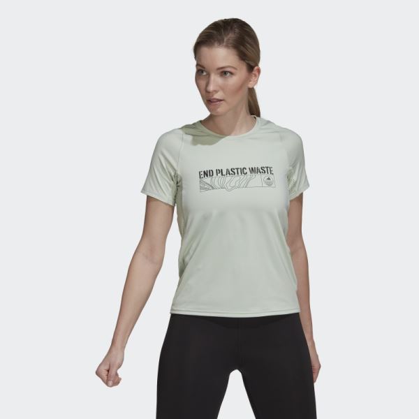 Green Parley Run Fast Running Tee Adidas