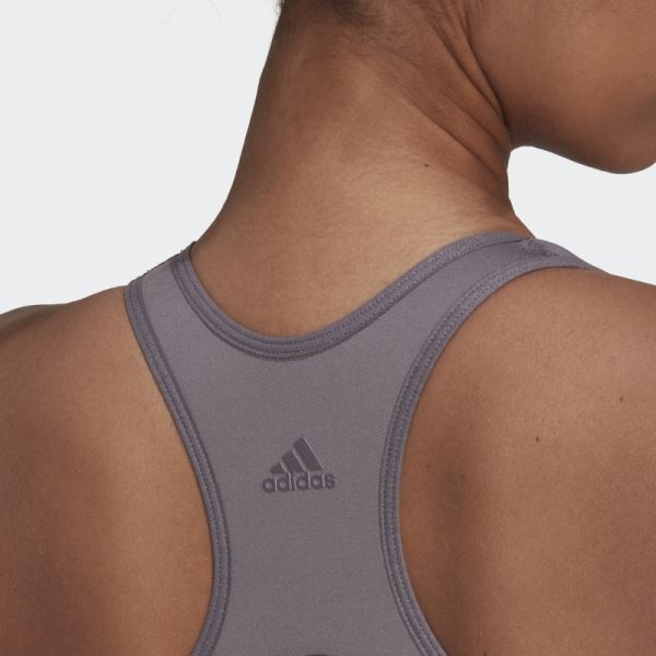 CoreFlow Studio Medium-Support Yoga Wind Bra Trace Grey Adidas