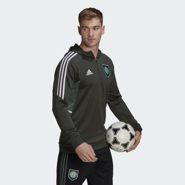 Celtic FC Condivo 22 Hooded Track Top Adidas Earth