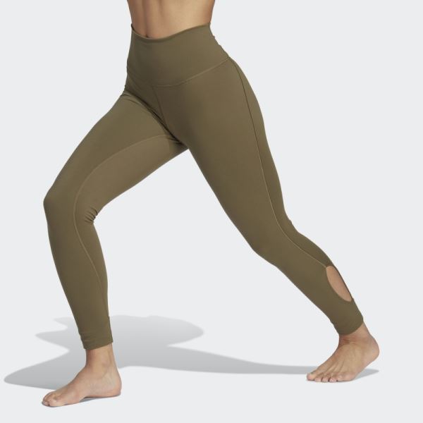 Adidas Olive Yoga Studio Wrapped 7/8 Leggings