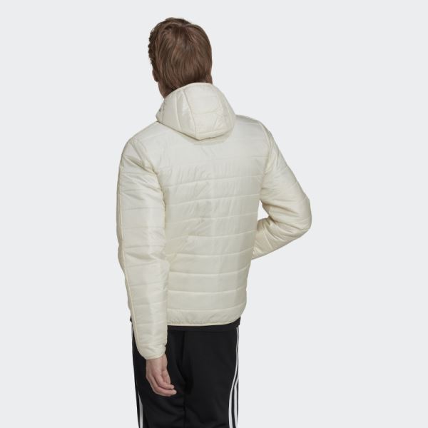 White Adidas Padded Hooded Puffer Jacket