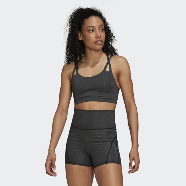 Yoga Luxe Studio Light-Support Fire Bra Black Adidas