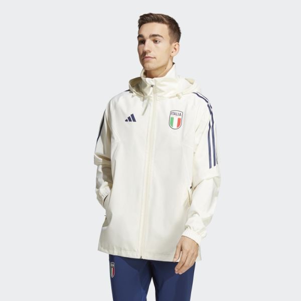 Italy Condivo 23 Rain Jacket Adidas White