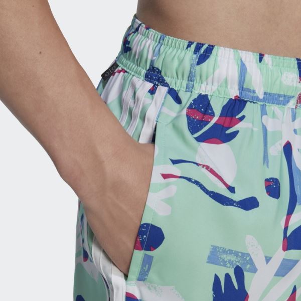 Seasonal Floral CLX Very Short Length Swim Shorts Adidas Mint