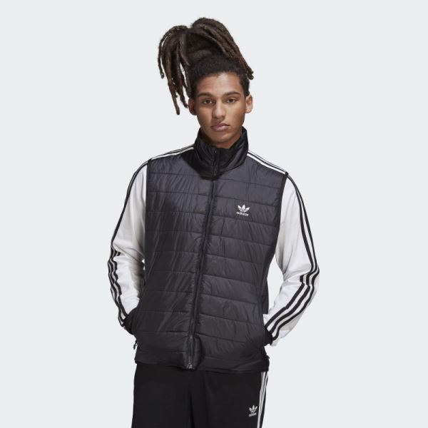 Padded Stand Collar Puffer Vest Adidas Black