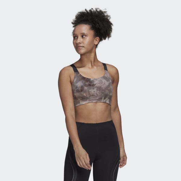 Yoga Studio Light-Support Earth Bra Adidas Aluminium