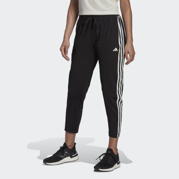 Black Adidas AEROREADY Made4Training 7/8 Knit 3-Stripes Tapered Pants