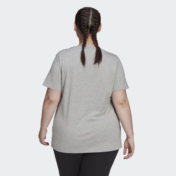 Essentials Logo Tee (Plus Size) Adidas Medium Grey