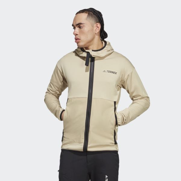 Savanna Adidas Terrex Tech Flooce Light Hooded Hiking Jacket