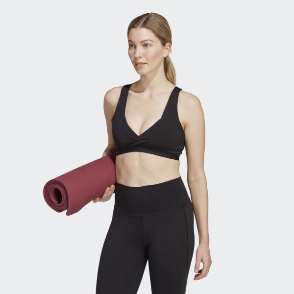 Black Adidas Yoga Essentials Studio Light-Support Nursing Bra