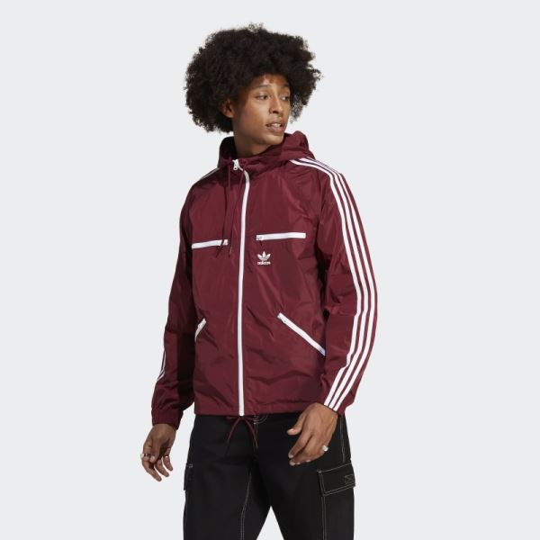 Adidas Red Adicolor Classics Windbreaker