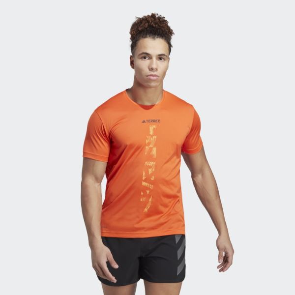 Terrex Agravic Trail Running Tee Orange Adidas