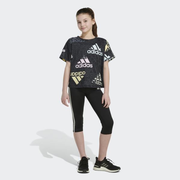 Oversized Brand Love Short Sleeve Tee Black Adidas