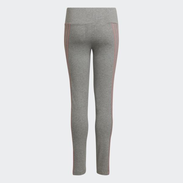 Medium Grey Adidas 3-STRIPES COTTON Leggings