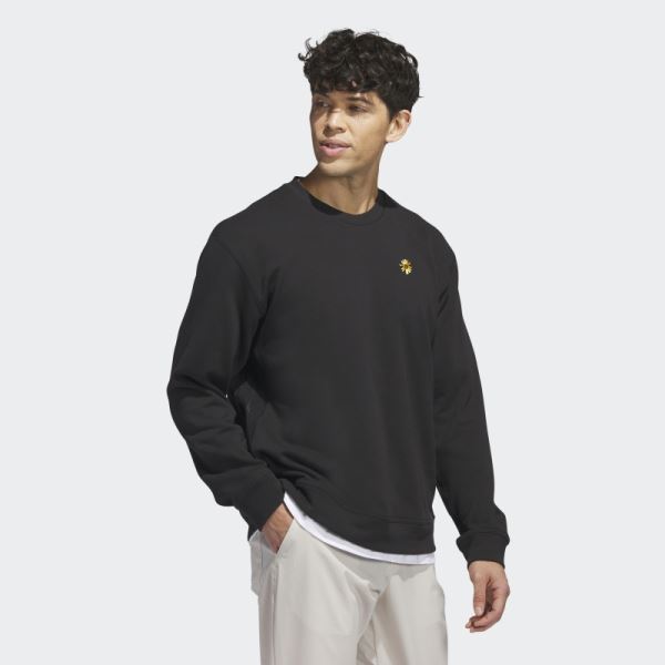 Black Adidas Adicross x Burning Cart Layer Crew Golf Sweatshirt