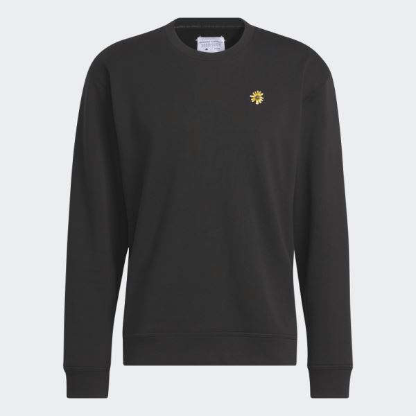 Black Adidas Adicross x Burning Cart Layer Crew Golf Sweatshirt