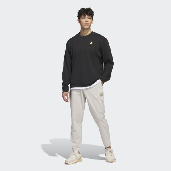 Black Adidas Adicross x Burning Cart Layer Crew Golf Sweatshirt