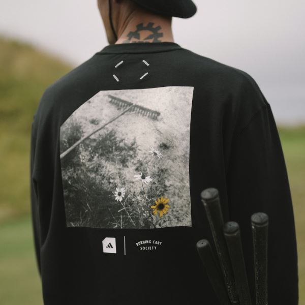 Black Adidas Adicross x Burning Cart Layer Crew Golf Sweatshirt