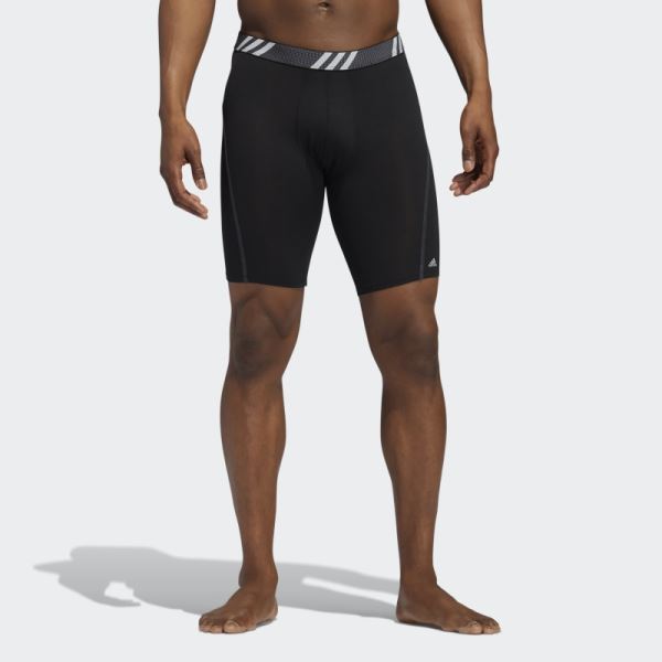 Performance Mesh Long Boxer Briefs 3 Pairs Adidas Black