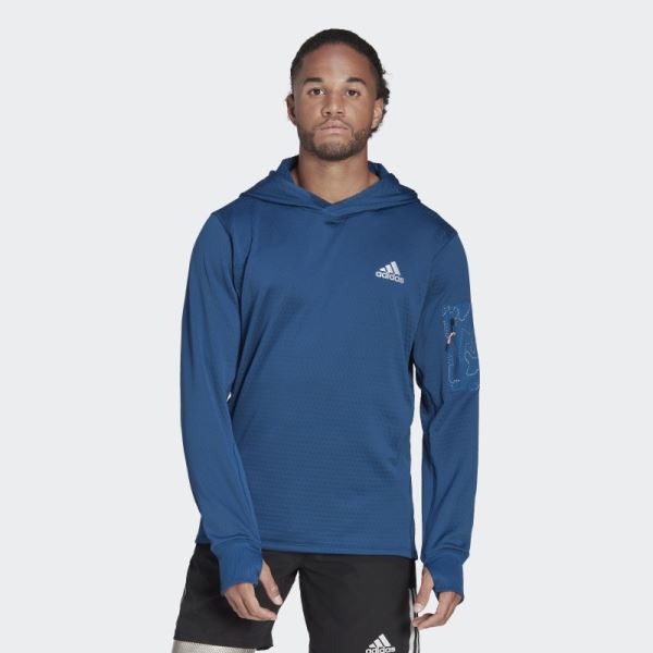 Adidas Fleece X-City Running Hoodie Marine Fashion