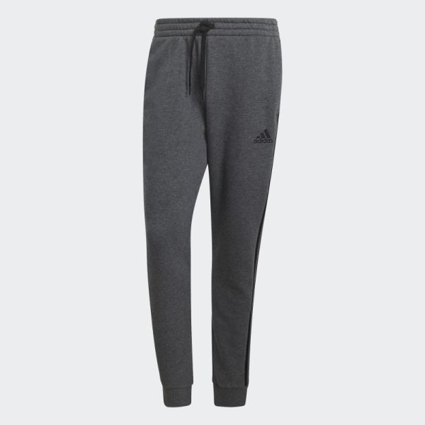 Essentials Fleece Tapered Cuff 3-Stripes Joggers Dark Grey Heather Adidas