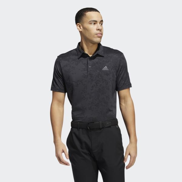 Adidas Jacquard Polo Shirt Carbon