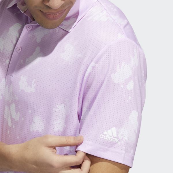 Splatter-Print Polo Shirt Lilac Adidas