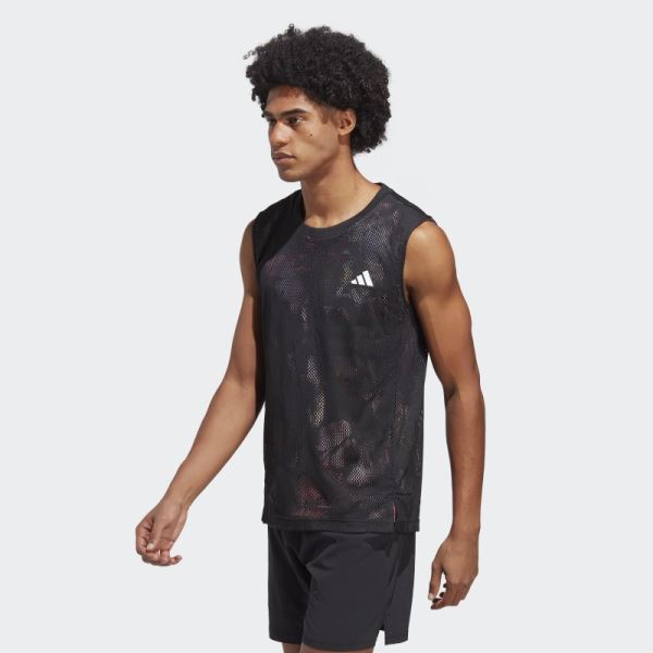 Black Adidas Melbourne Tennis Sleeveless Tee