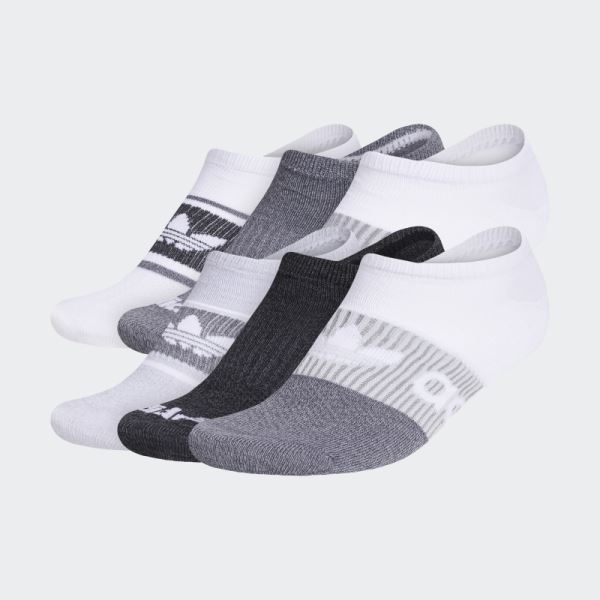 Adidas Gradient Superlite No-Show Socks 6 Pairs White