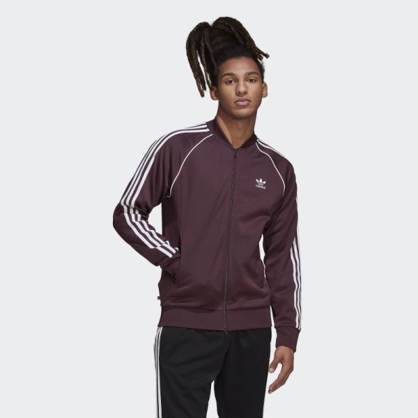 Adidas Maroon Adicolor Classics Primeblue SST Track Jacket