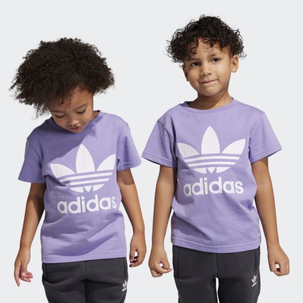 Adidas Lilac Adicolor Trefoil T-Shirt