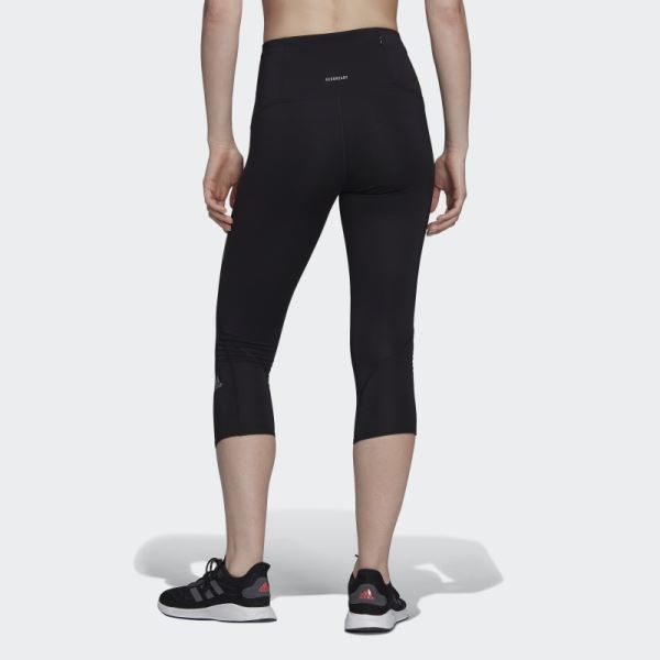 Black Adidas Own the Run 3/4 Running Leggings