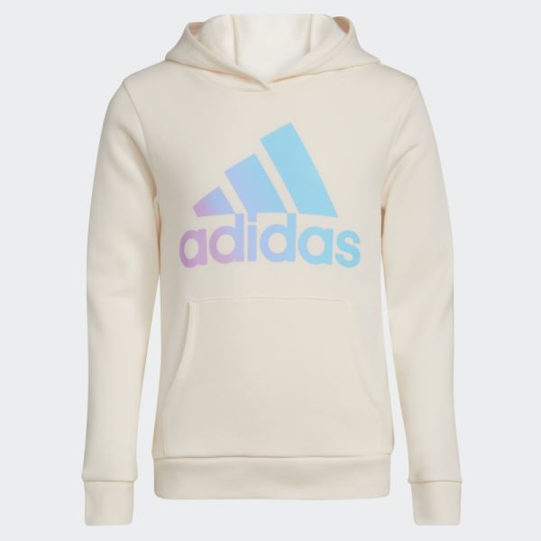 White Adidas Graphic Fleece Pullover Hoodie