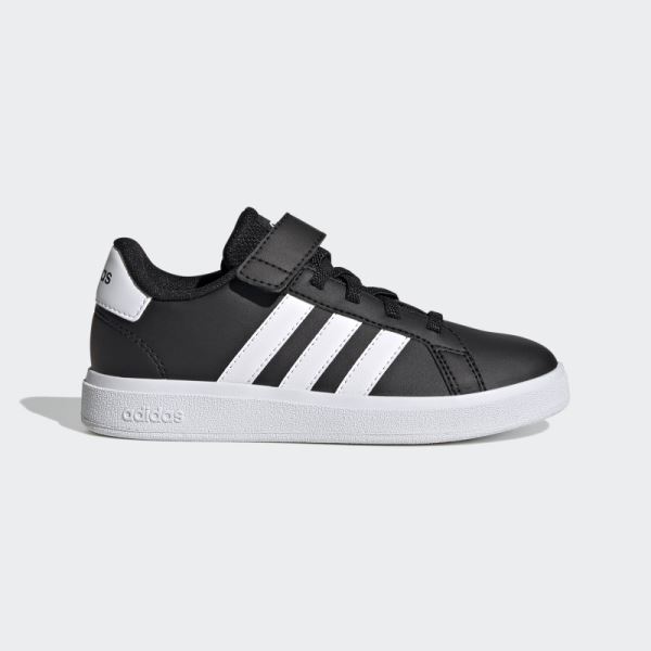 Adidas Grand Court Elastic Lace and Top Strap Shoes White