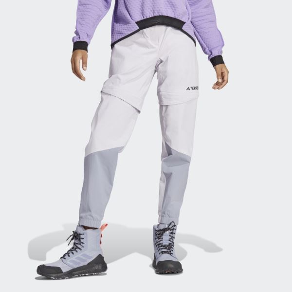 Silver Dawn Adidas Terrex Utilitas Hiking Zip-Off Tracksuit Bottoms