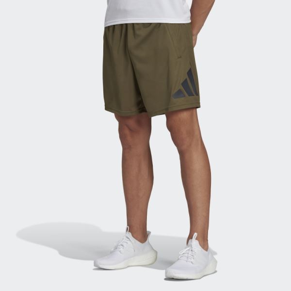 Adidas Olive Train Essentials Logo Training Shorts