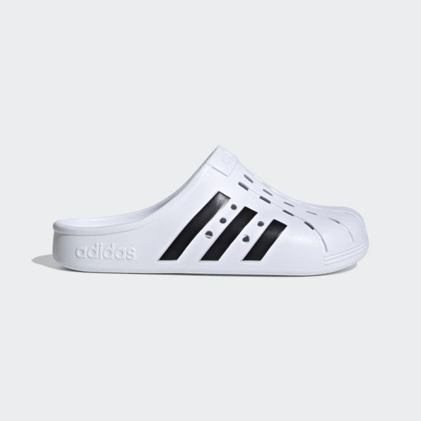 White Adidas Adilette Clogs