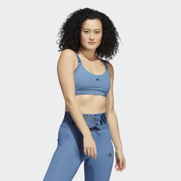 Aeroimpact Training Light-Support Logo Bra Adidas Altered Blue