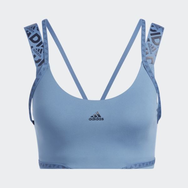 Aeroimpact Training Light-Support Logo Bra Adidas Altered Blue