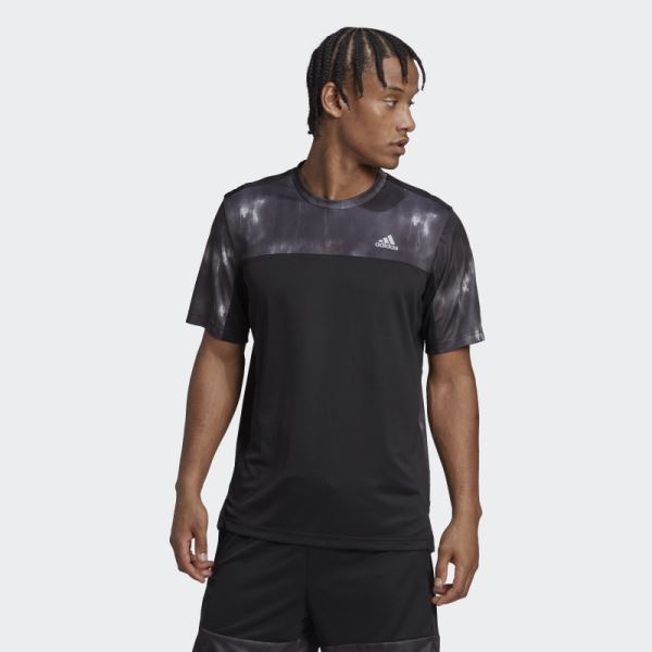 Adidas Black AEROREADY Workout Chalk Print Training Tee