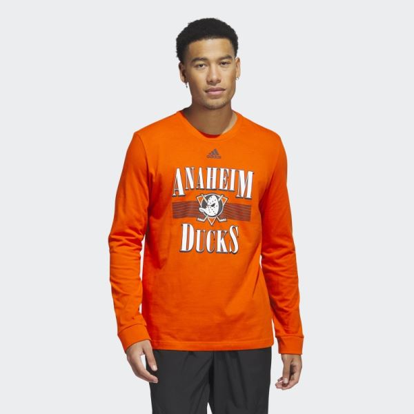 Orange Adidas Ducks Playmaker Long Sleeve Tee