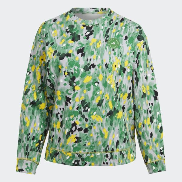 Adidas by Stella McCartney Floral Print Sweatshirt - Plus Size White Hot