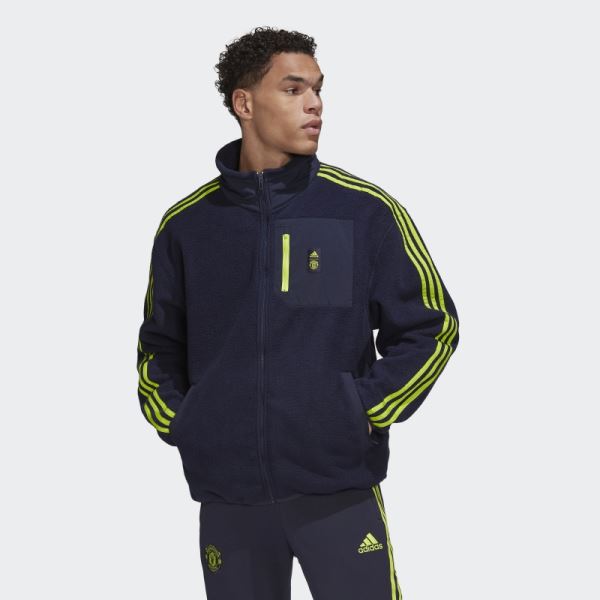 Ink Manchester United Lifestyler Fleece Jacket Adidas