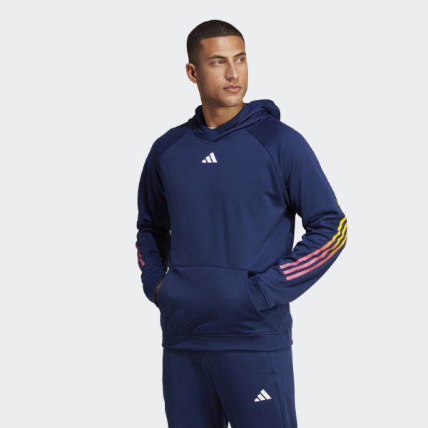 Train Icons 3-Stripes Training Hoodie Dark Blue Adidas