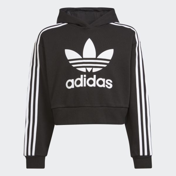 Adidas Black Adicolor Cropped Hoodie