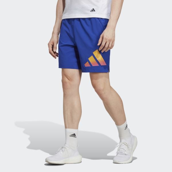 Adidas Blue Train Icons 3-Stripes Training Shorts