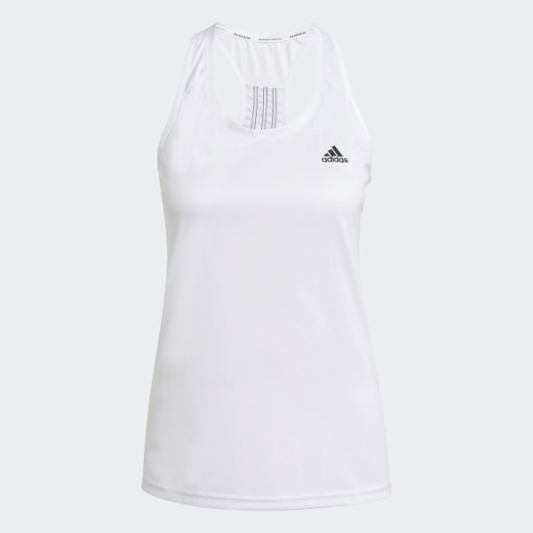 Adidas White Designed to Move 3-Stripes Sport Tank Top