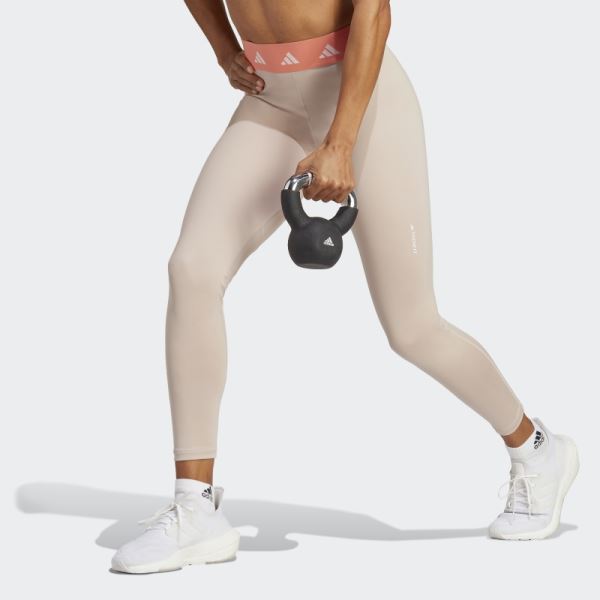 Adidas Taupe Techfit 7/8 Leggings